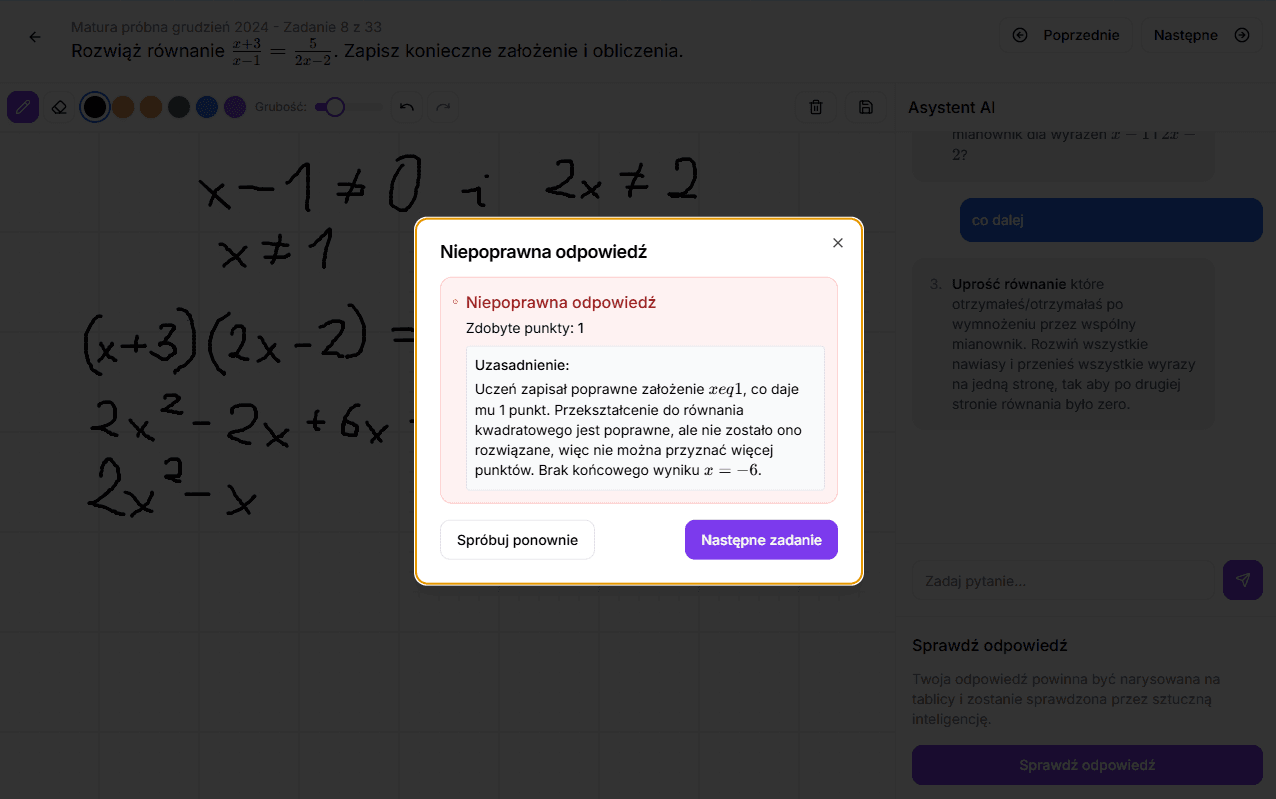 Sprawdzanie odpowiedzi
